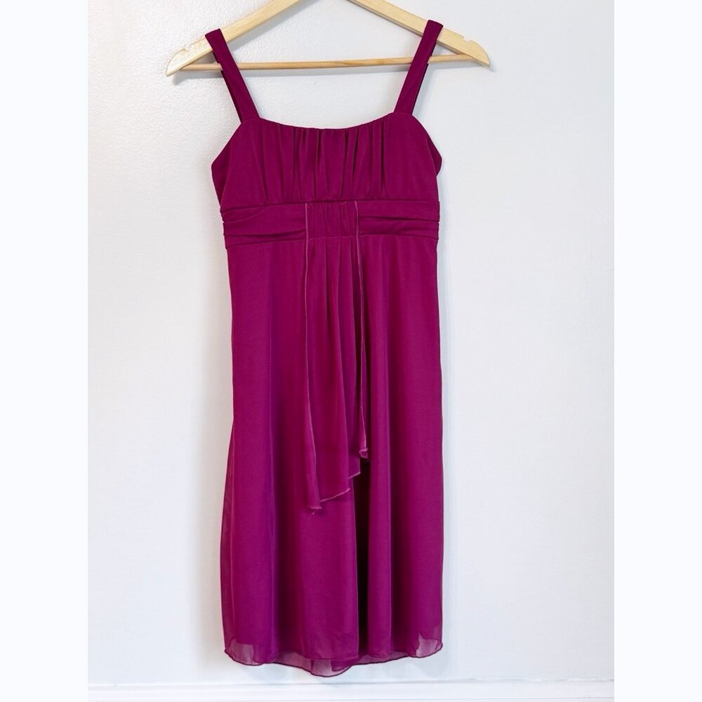 VTG Ruby Rox Y2K Magenta Chiffon Empire Waist Dress Juniors XL Romantic Glam